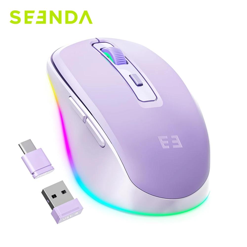 Seenda  콺 ۷ , ǻ Ʈ , USB C Ÿ LED Ʈ 콺, ƺ е  º